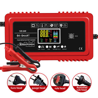 Good price 110V 240V Fast Charger for Electric Vehicle E-bike Scooter 12V10A 24V5A Large Touch Screen Pulse Repair Car Battery Charger online