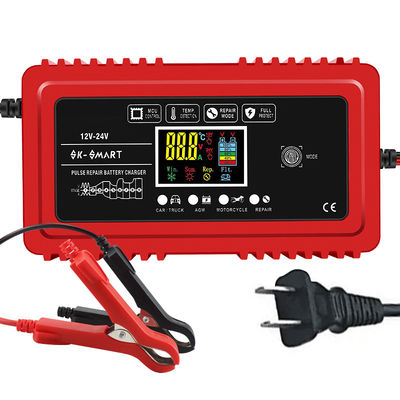 Good price 12V 12A 24V 6A Automatic Smart Pulse Repair Battery Charger with Overvoltage Protection and 90% Charging Efficiency online