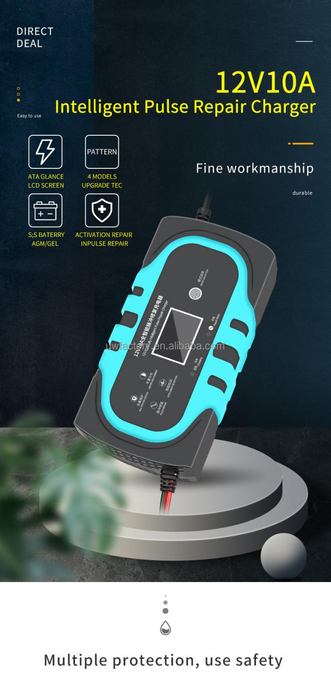 12V 10A 20A Intelligent Full Automatic Lead Acid Battery Charger for Car and Motorcycle Private Mold Yes SCP Function 1