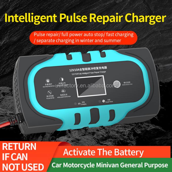 12V 10A 20A Intelligent Full Automatic Lead Acid Battery Charger for Car and Motorcycle Private Mold Yes SCP Function 0