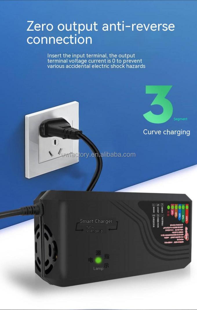 90W Output Power Multi Function E Bike Charger for Supply 60v20ah 72v20ah Lead Acid Battery 3