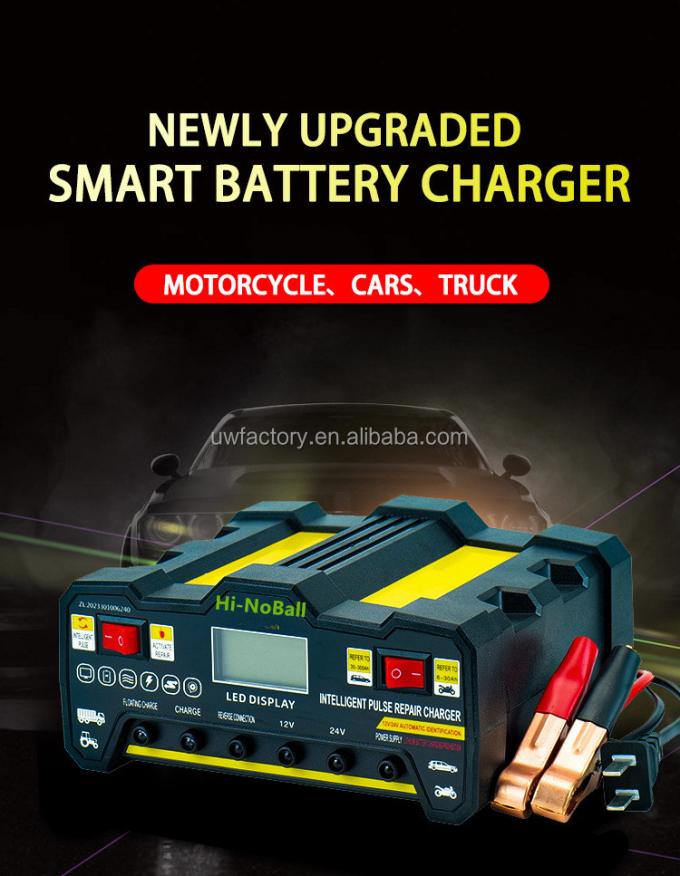 FCP Fast Charging Speed 12V 24V 20A Smart Car Battery Charger for AGM and Gel Battery Intelligent Repair 1