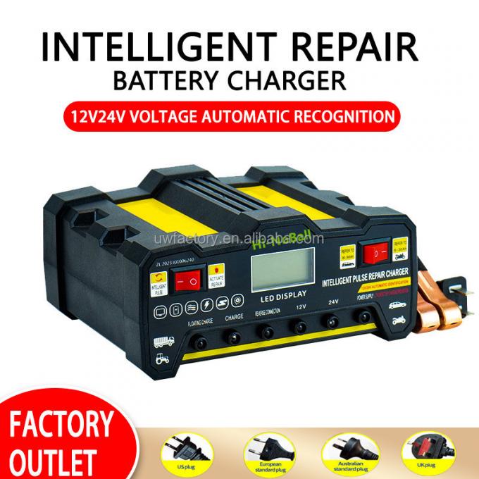 FCP Fast Charging Speed 12V 24V 20A Smart Car Battery Charger for AGM and Gel Battery Intelligent Repair 0