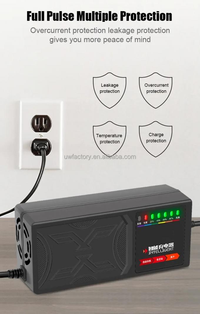 220V AC Input Voltage Motorcycle/Scooter 72V 50Ah Lead Acid Battery Charger with Auto Cut Off and Short Circuit Protection 2