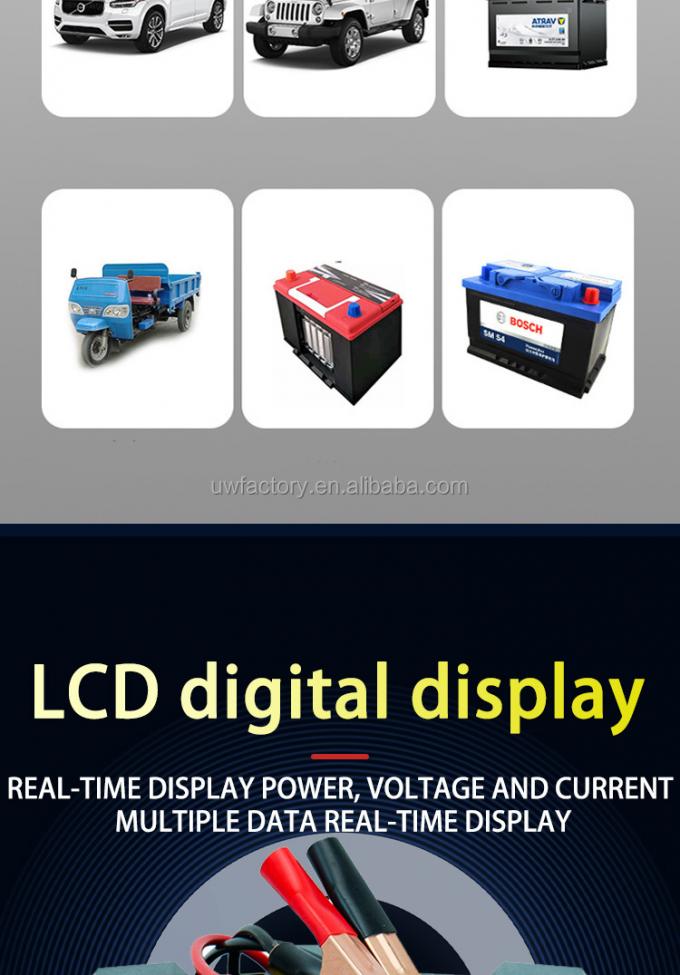FCP Fast Charging Speed 12V 24V 20A Smart Car Battery Charger for AGM and Gel Battery Intelligent Repair 4