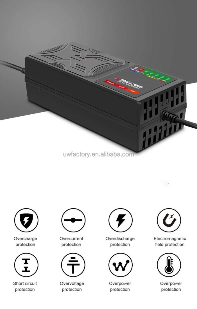 220V AC Input Voltage Motorcycle/Scooter 72V 50Ah Lead Acid Battery Charger with Auto Cut Off and Short Circuit Protection 5