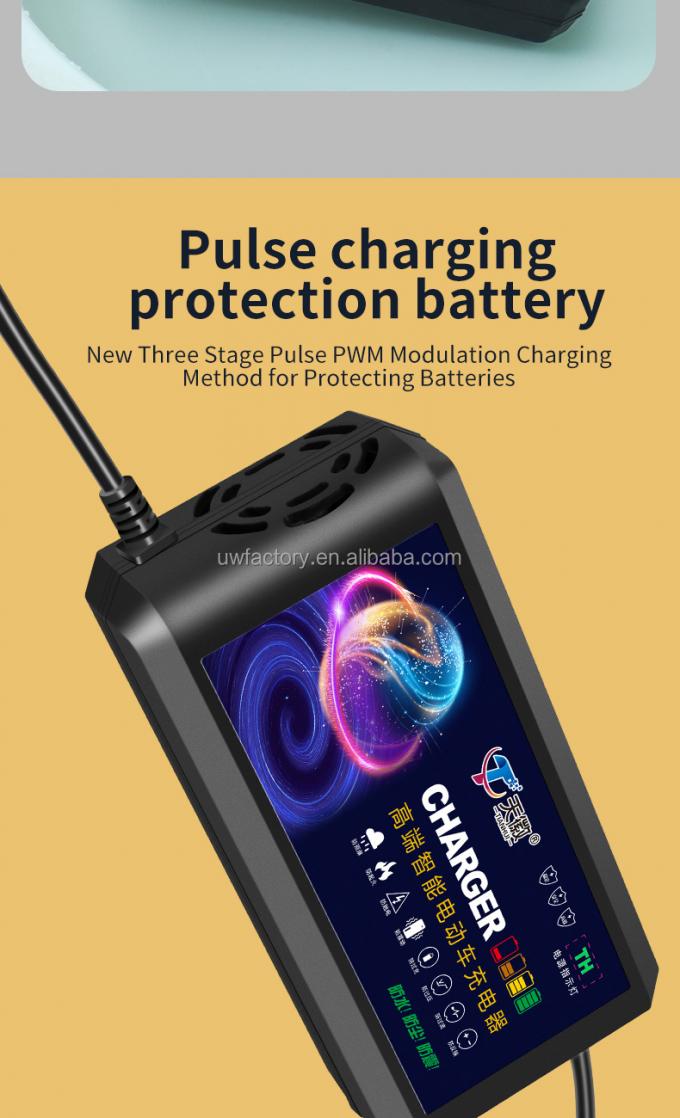 Design 36V 48V 60V 72V Battery Charger for Electric Bikes Motorcycles 90W Output Power 6