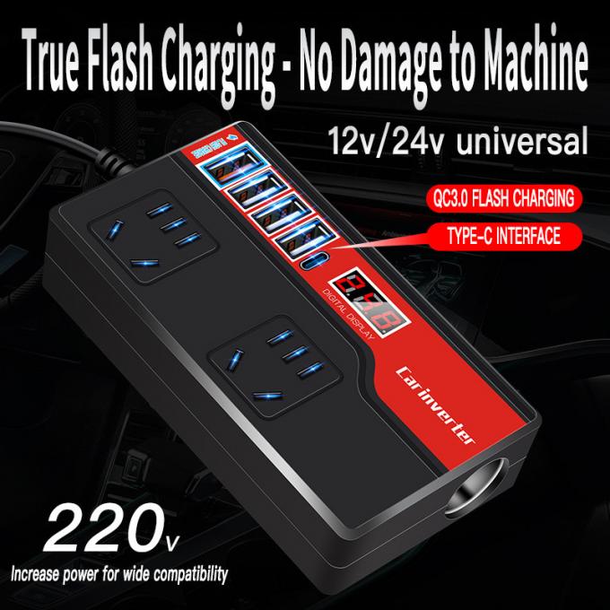 Universal Travel Charger 0.3KG Car Inverter Converter 1500W 12V/24V To 220V 50hz Plug Adapter USB Port Socket Converter 16