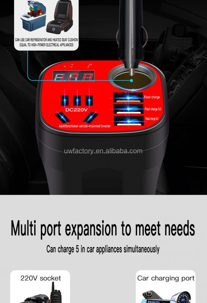 Smart Cooling Universal Power Inverter Auto 12V/24V USB Port Inverter Converter for Cooling Car Refrigerator 2