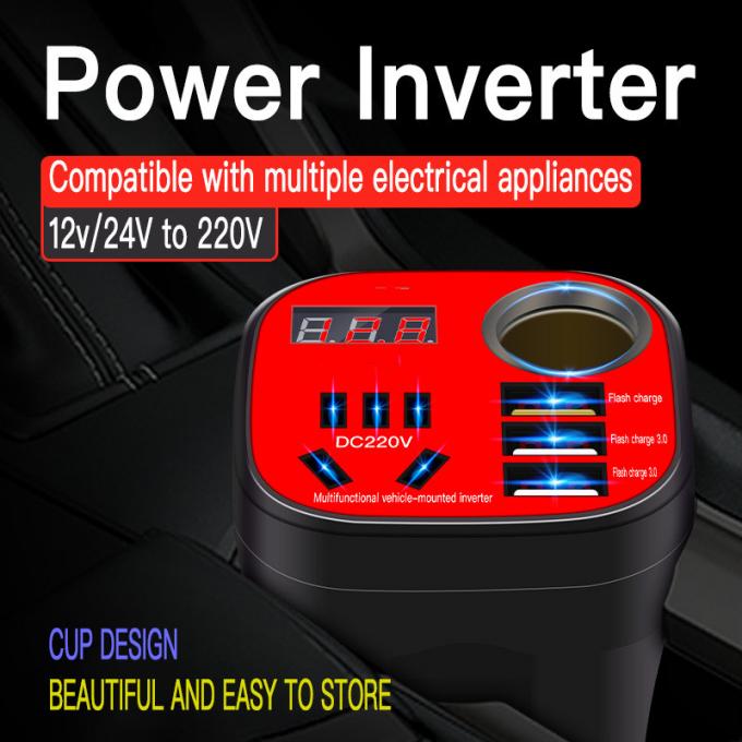 Smart Cooling Universal Power Inverter Auto 12V/24V USB Port Inverter Converter for Cooling Car Refrigerator 15