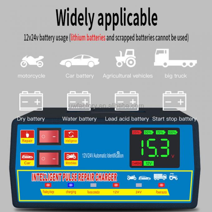12V10A 24V5A Automatic Intelligent Repair Battery Charger with ABS Material and 15W/10W/7.5W/5W Automatic Identification 4