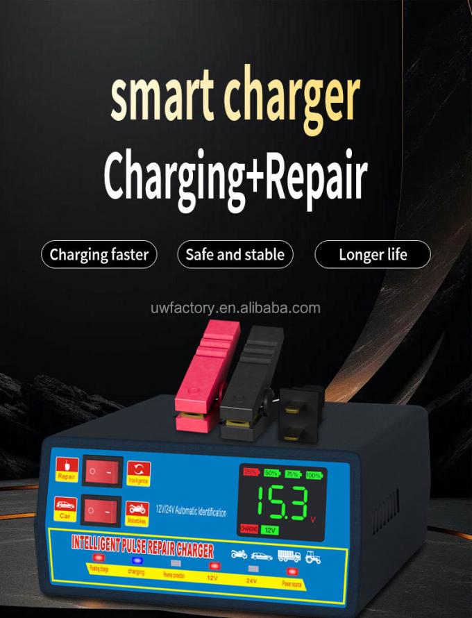 12V10A 24V5A Automatic Intelligent Repair Battery Charger with ABS Material and 15W/10W/7.5W/5W Automatic Identification 5