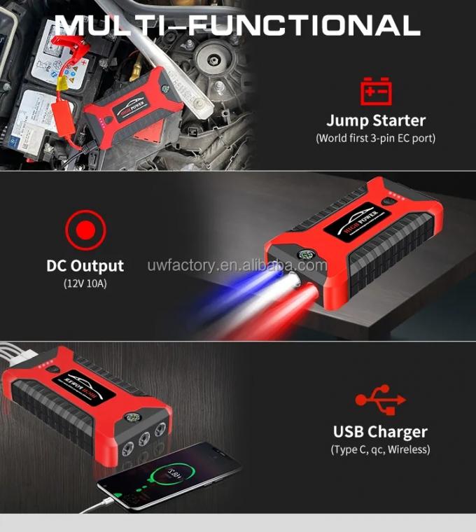 Electric Power Systems Hybrid ESS 12V High Power Car Jump Starter with Multi-function Portable Lithium Battery Bank 4