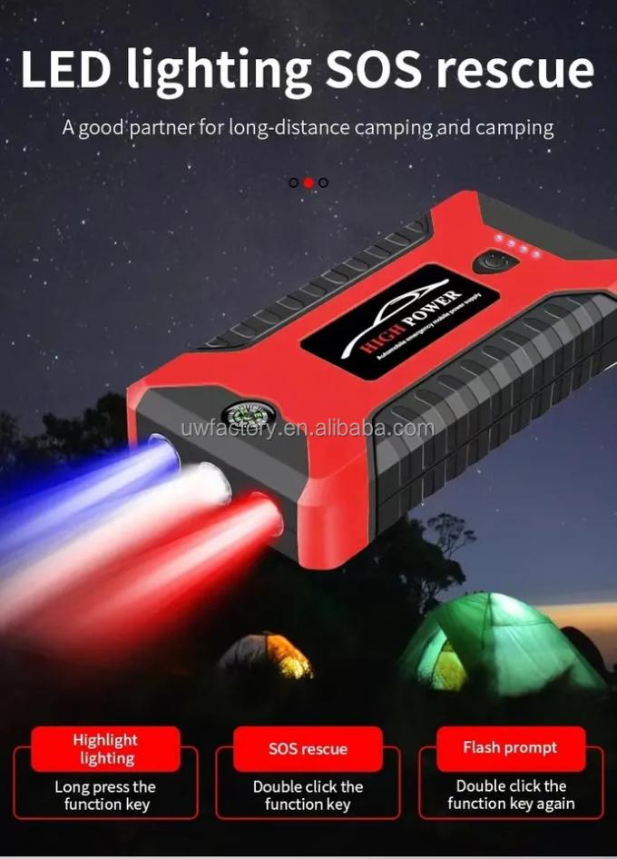 Multi-Function Portable Lithium Battery Power Car Jump Starter with AC400V Rated Output Voltage 12v 20000mAh High Power 1