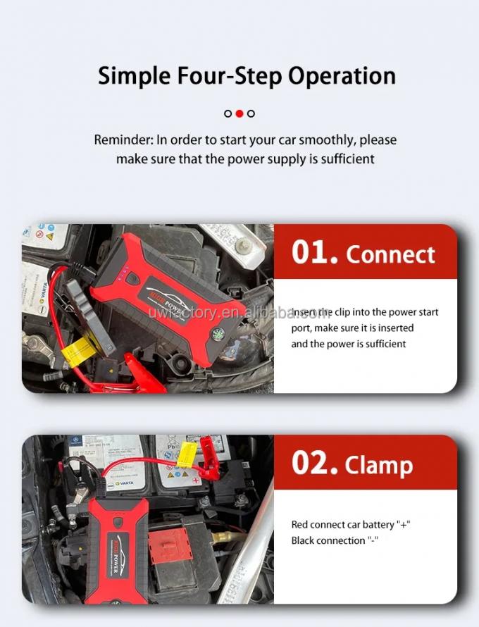 Multi-Function Portable Lithium Battery Power Car Jump Starter with AC400V Rated Output Voltage 12v 20000mAh High Power 6