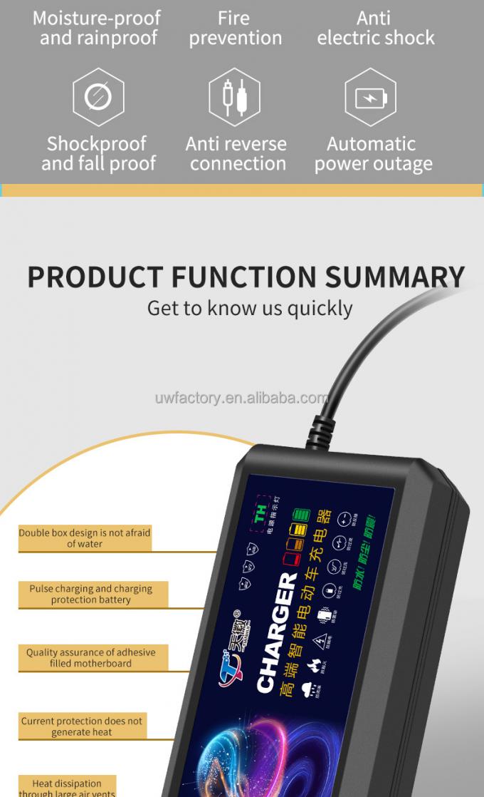 Input 100-240V/0.5A 48V 60V 72V 84V 96V 20AH 30AH 50AH 60AH Battery Charger for Lead Acid Battery 1