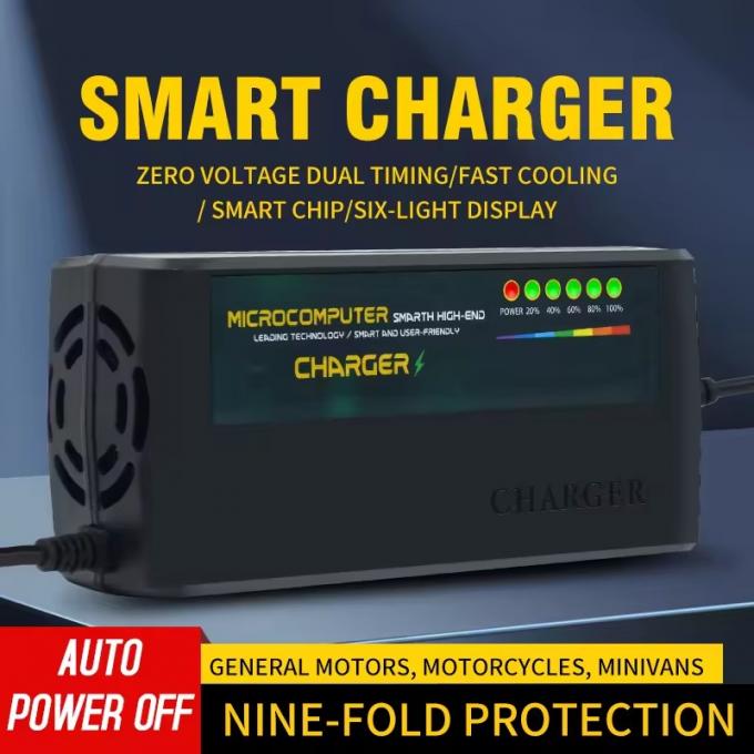 Intelligent Electric Vehicle Lead Acid Battery Charger 60v 30ah 72v 40ah Automatic Pulse E-bike Charger With Power Display 1