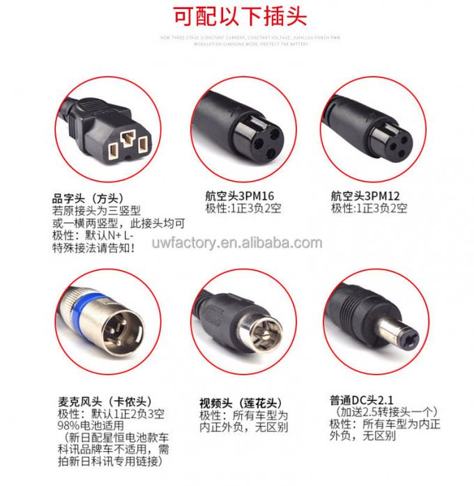 Fast Charger for Electric Bicycle Scooter e-Bike Battery 13S 48V Li-ion Battery Charger 25.2V 29.4V 42V 54.6V 5A 6A 7A 8A 2