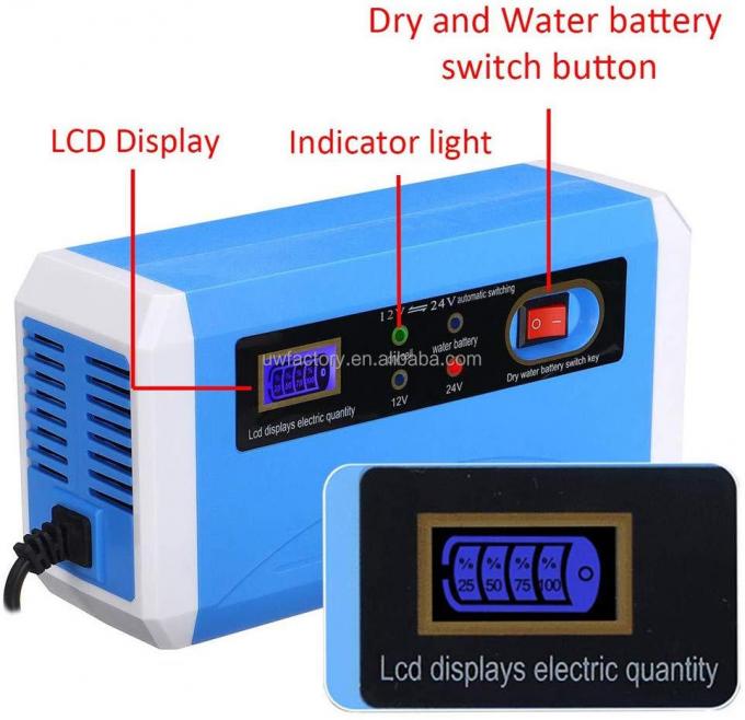 Fast Charger PC Fireproof Material Automatic 12V 10A 24V 5A Smart Lead Acid Battery Charger with LCD Display 3