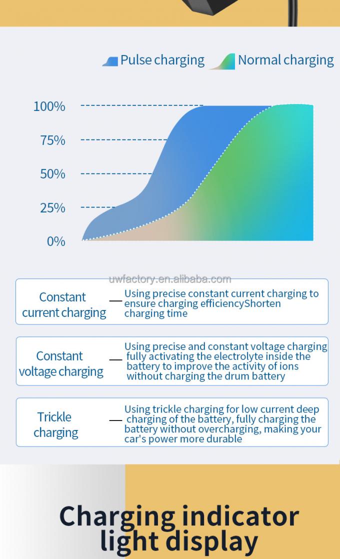 2025 Smart Electric Motorcycle 48V20AH Lead Acid Battery Charger with 93% Charging Efficiency and 12V/1.5A Output 6