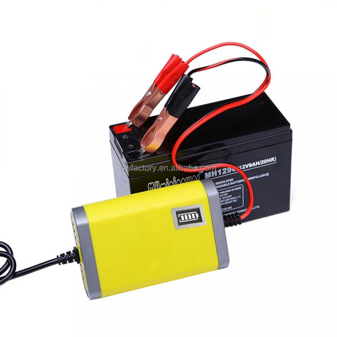 Digital LCD Display 7-Stage Lead Acid Battery Charger for 12V 6A Car Auto Battery Automatic Identification OTP Protection 0