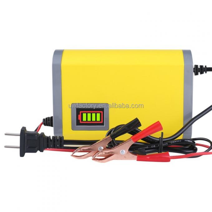 Digital LCD Display 7-Stage Lead Acid Battery Charger for 12V 6A Car Auto Battery Automatic Identification OTP Protection 3
