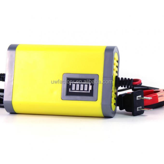 Digital LCD Display 7-Stage Lead Acid Battery Charger for 12V 6A Car Auto Battery Automatic Identification OTP Protection 5
