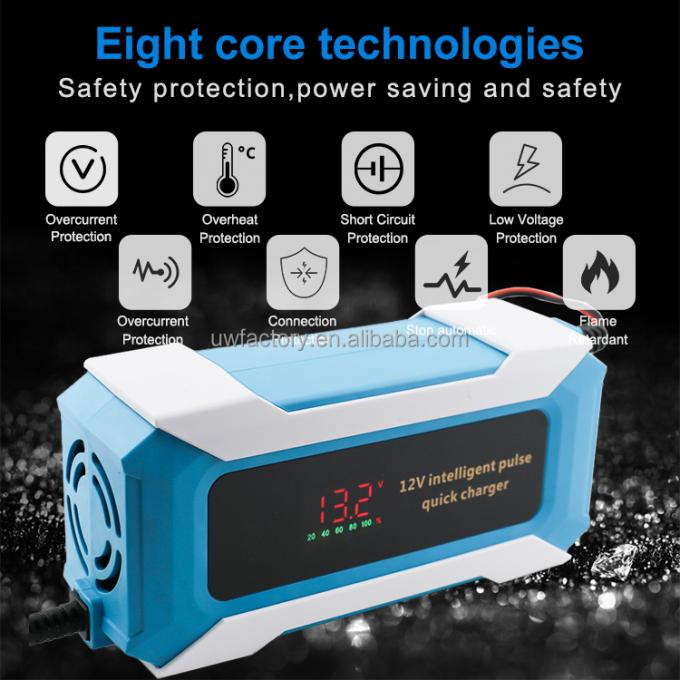 Home Security System LiFePO4 12V12A Battery Charger with Fast Charging Technology Connector 5