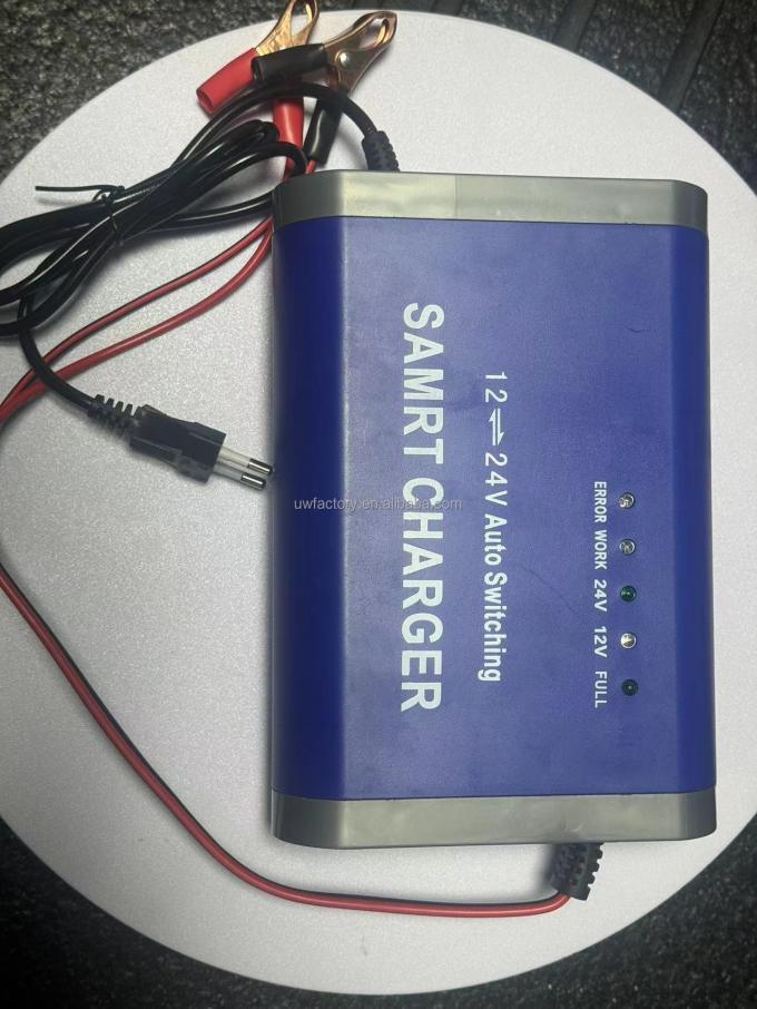 Smart Watch Compatible 12V 10A 24V 5A Motorcycle Battery Charger with LCD Display Made of PC Fireproof Material 1