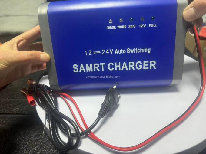 Smart Watch Compatible 12V 10A 24V 5A Motorcycle Battery Charger with LCD Display Made of PC Fireproof Material 2