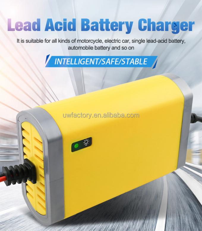12V 10A Car Motorcycle Battery Charger Full Automatic with Connector Protection and 125W Output Power 7-200AH EU US UK AU 2