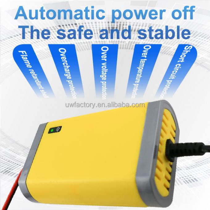 12V 10A Car Motorcycle Battery Charger Full Automatic with Connector Protection and 125W Output Power 7-200AH EU US UK AU 5