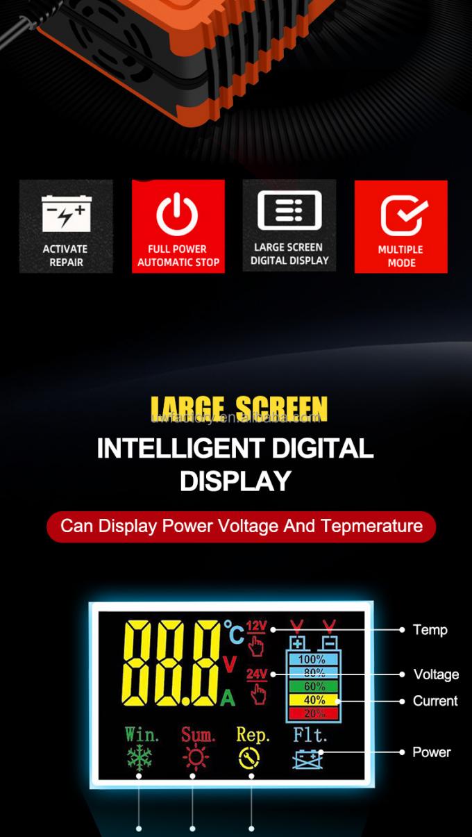 12V 12A 24V 6A Pulse Repair Lead Acid Battery Charger with Advanced Technology and ABS Material 6