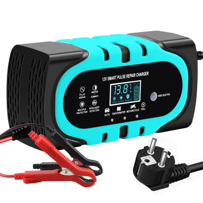12V/10A Input 12V/2A Output Color Touch Screen Car Battery Charger for Lead-Acid and Lithium Ion Batteries Large Screen 14