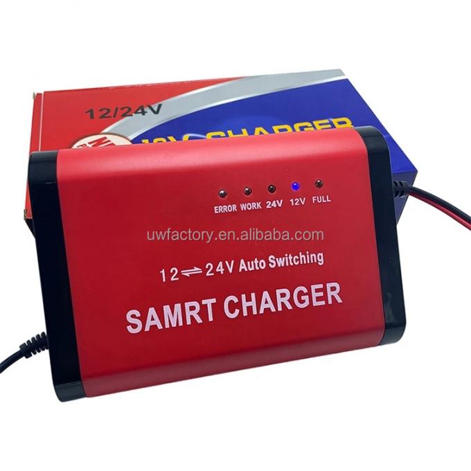 Charging Full Automatic 12V 12A 24V 6A Car Battery Charger 220V Electric Tool Smart Charging Lead-Acid Battery 90% Efficiency 0
