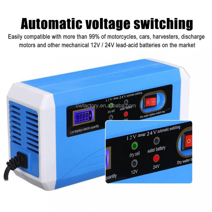 LCD Display 15W/10W/7.5W/5W ABS Motorcycle Battery Charger with Automatic Identification and Smart Switch 1