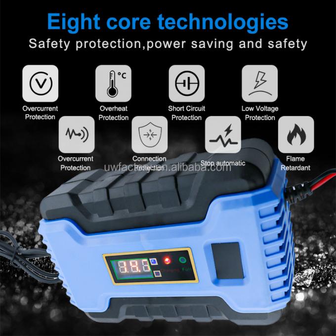 Automatic 12V 6A Car Battery Charger Pulse Repair Charger for Gel AGM Lead Acid Battery Electric Vehicle E-bike Scooter 1