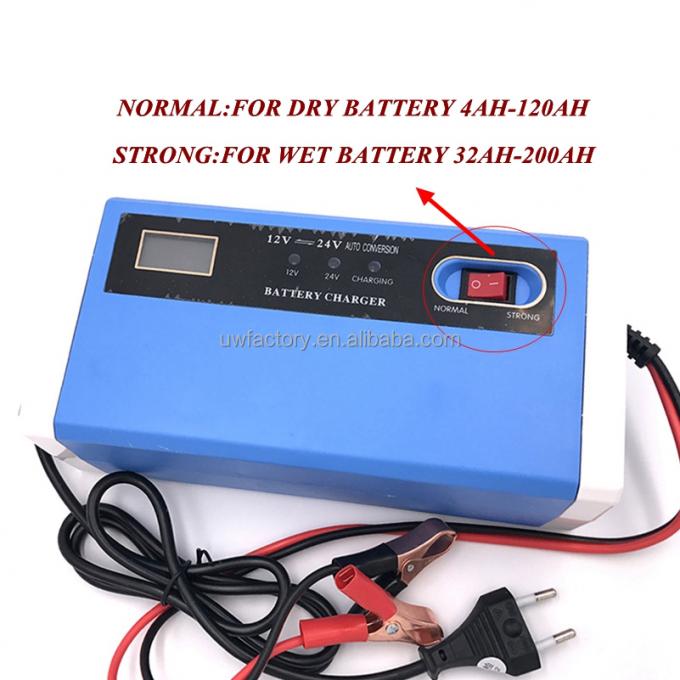 Electric Input 12V/20A Full Automatic Battery Chargers with 10A Power LCD Display Power Puls Repair and Wet Dry Feature 0