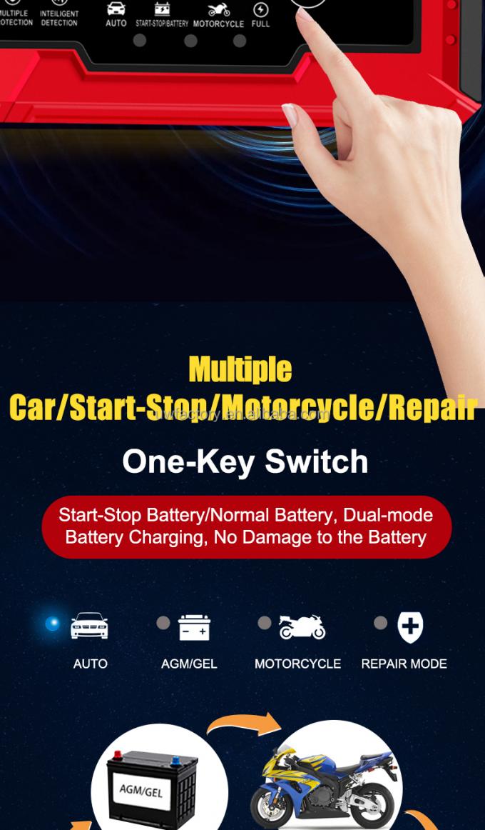 12V/20A Electric Vehicle E-bike Scooter Battery Charger Motor Smart Fast Power Charge Adapter Moto Lead Acid Storage Cell Auto Batterie Charging 2