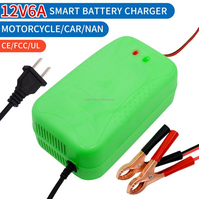 12V 24V Car Battery Charger Maintenance-Free Trickle Charger with 90% Charging Efficiency and 125W Output Power 0