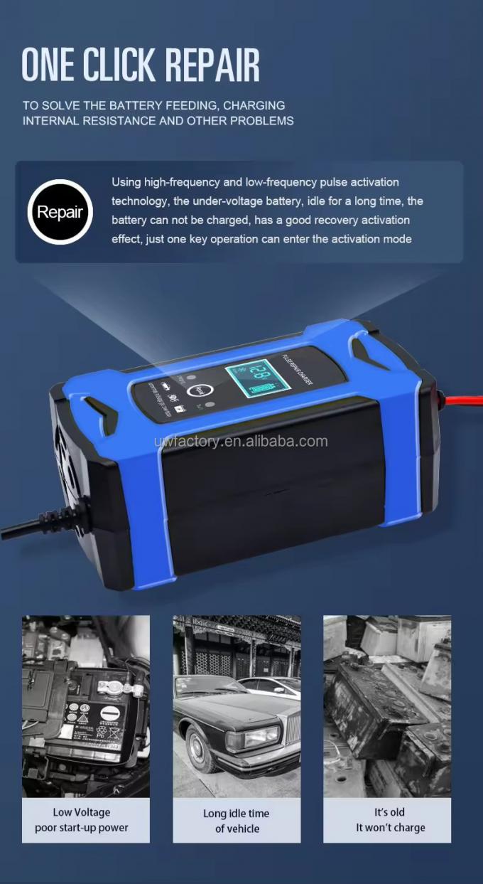 2024 LCD Display Car Charger Trickle Automatic Charger for Electric Vehicle E-bike Scooter 14.6V 6A Lead Acid Battery 3