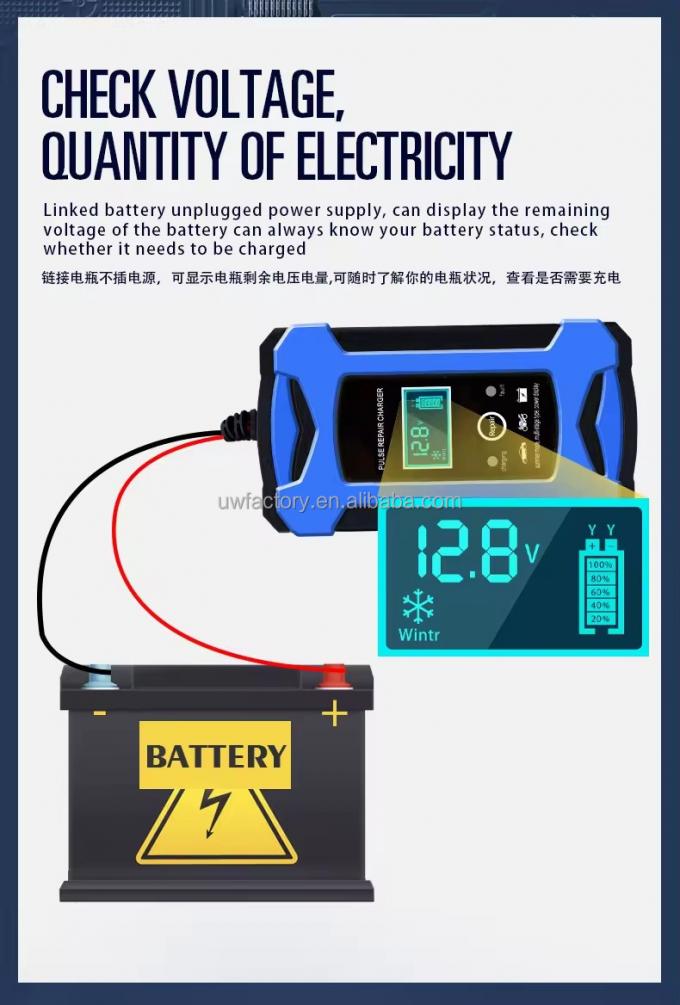2024 LCD Display Car Charger Trickle Automatic Charger for Electric Vehicle E-bike Scooter 14.6V 6A Lead Acid Battery 6
