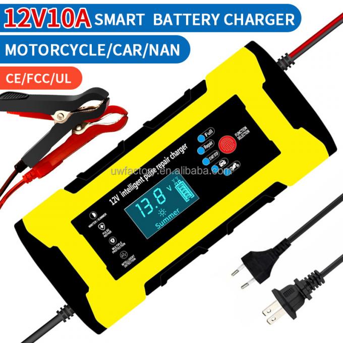 12V/10A and 24V/5A Input Universal Automatic Pulse Repair Trickle Lead Acid Battery Charger with Current Protection 0