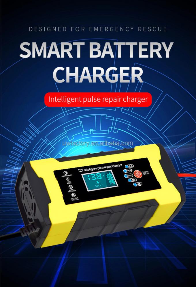 12V/10A and 24V/5A Input Universal Automatic Pulse Repair Trickle Lead Acid Battery Charger with Current Protection 3