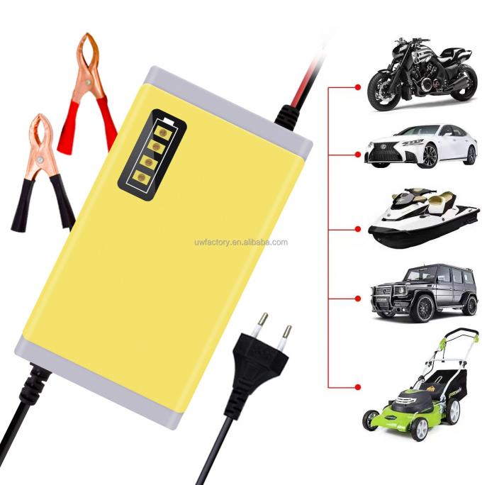 Connector Current Protection 12V 6A 8A 10A Fully Automatic 7 Stage Smart Battery Charger for Lead Acid GEL AGM 0