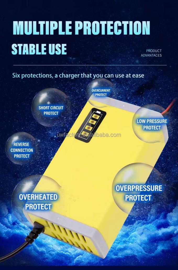 Connector Current Protection 12V 6A 8A 10A Fully Automatic 7 Stage Smart Battery Charger for Lead Acid GEL AGM 1