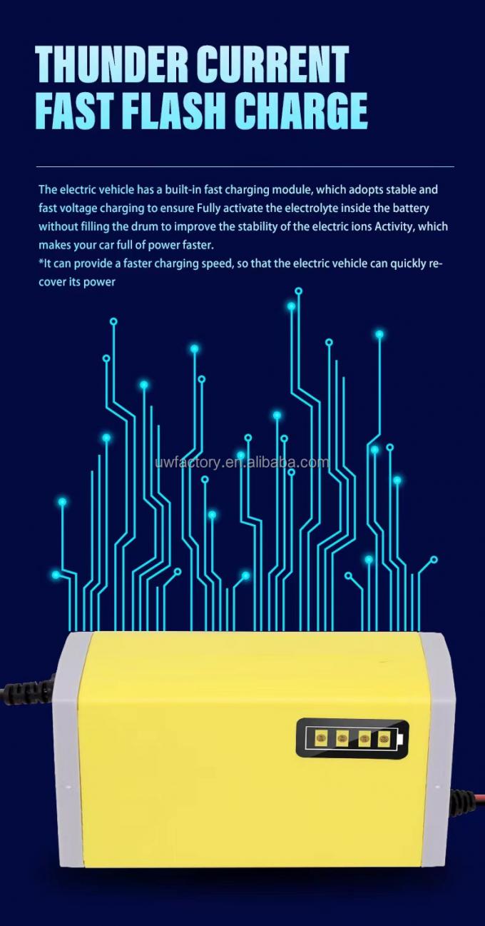 Connector Current Protection 12V 6A 8A 10A Fully Automatic 7 Stage Smart Battery Charger for Lead Acid GEL AGM 2