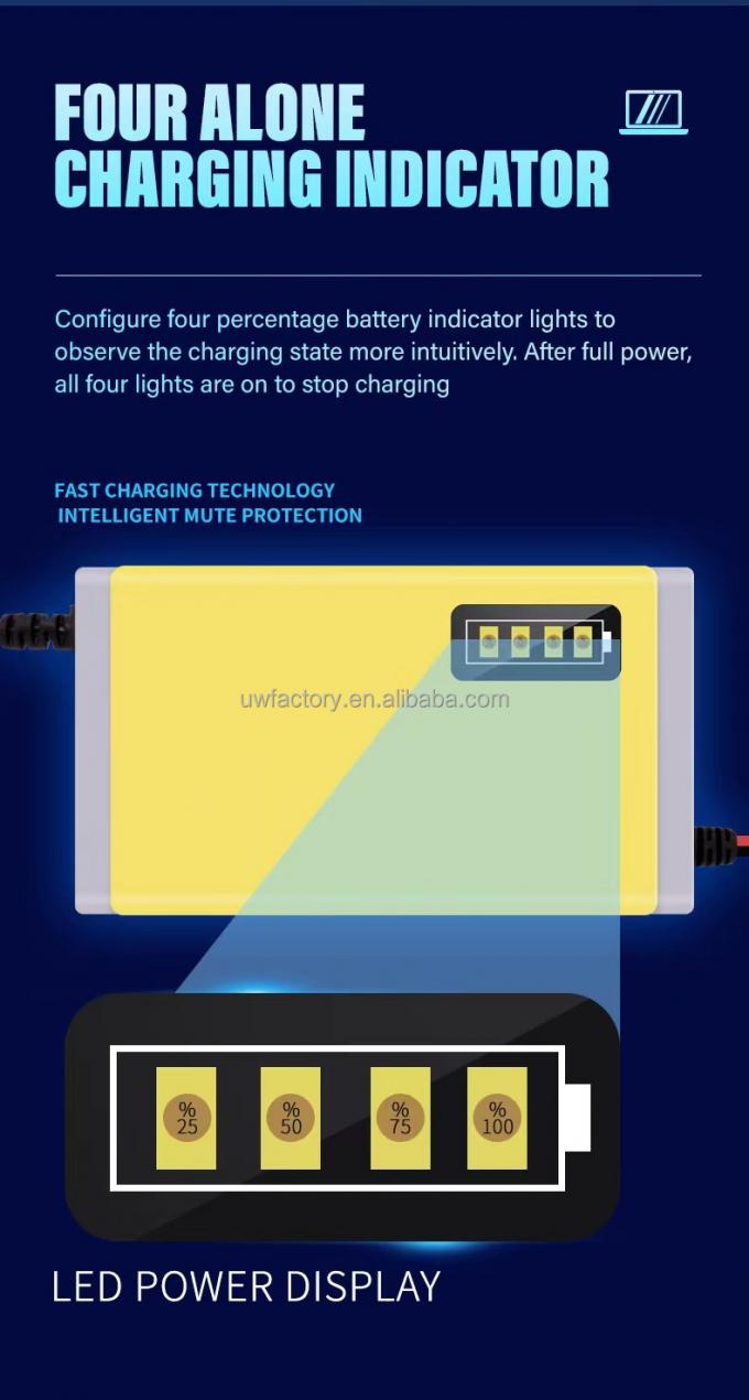 Connector Current Protection 12V 6A 8A 10A Fully Automatic 7 Stage Smart Battery Charger for Lead Acid GEL AGM 4