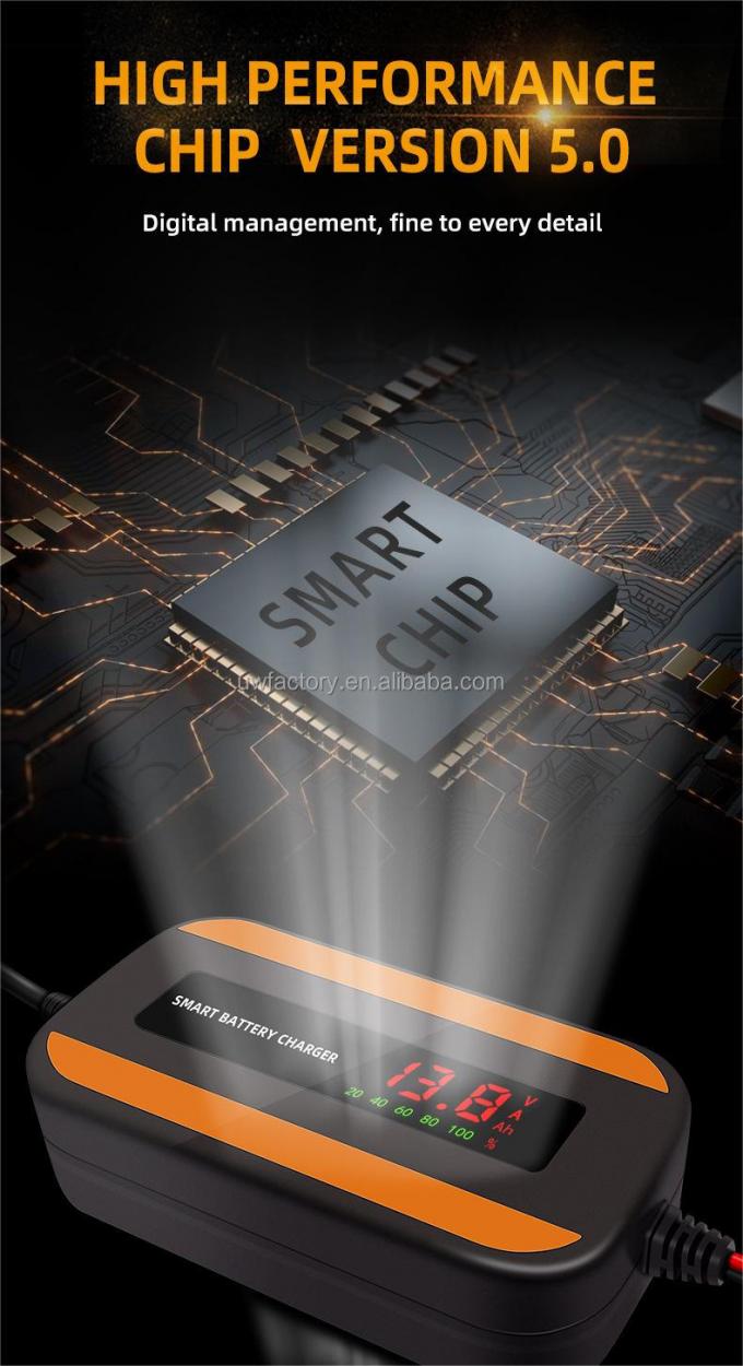 90% Charging Efficiency 12V 2A 3A 4A Car Battery Charger with Intelligent Smart Sealed Lead Acid Battery and Current Protection 2