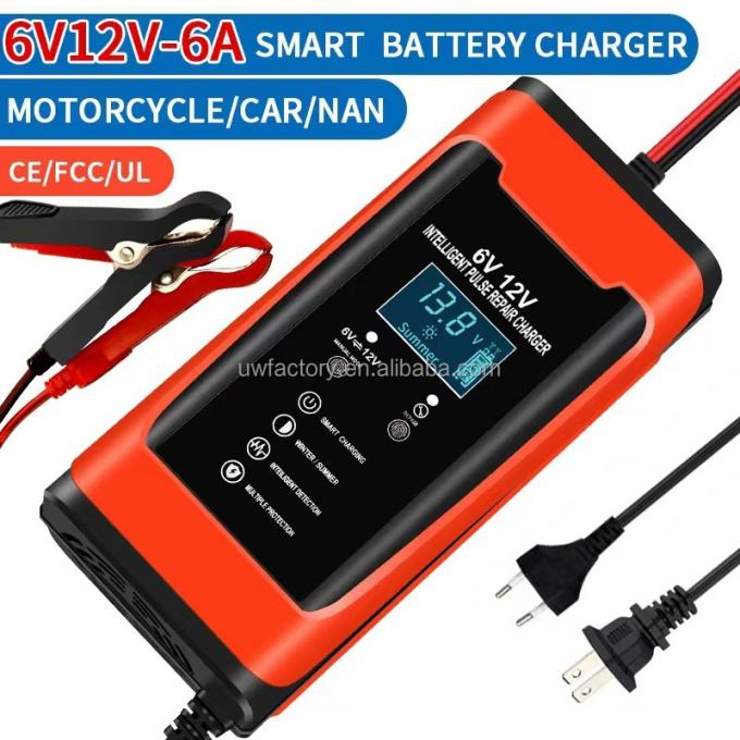Private Mold Yes Universal 6V 12V Lead Acid Battery Charger AGM GEL LifePo4 Car 12 Volt Auto Adjustable Voltage 12V 200Ah 0